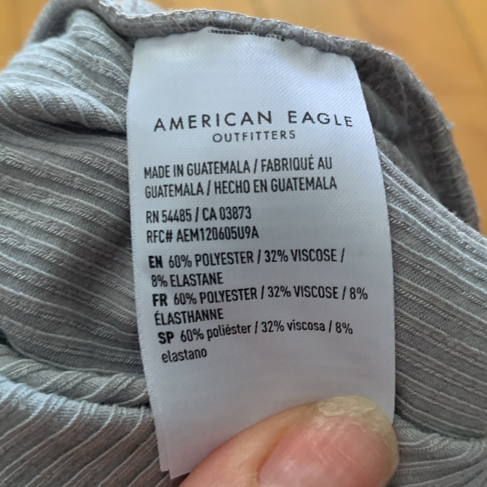 American Eagle Outfitters Light Gray Ribbed bodysuit - Picture 4 of 4